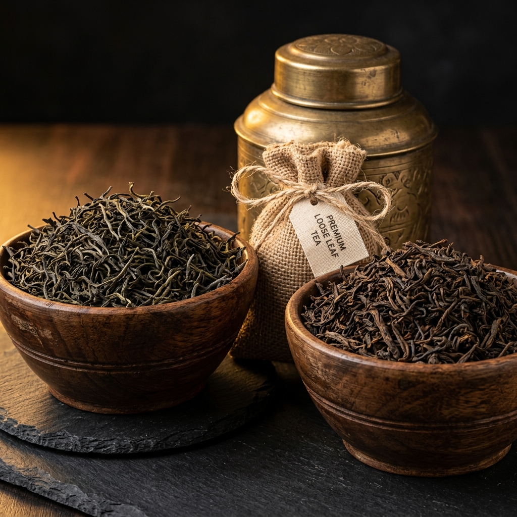 Premium loose leaf Darjeeling and Assam tea
