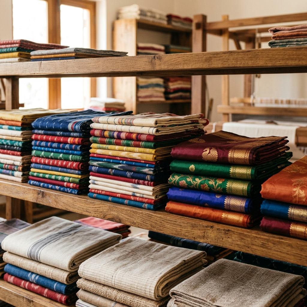 Indian handloom cotton and silk textiles